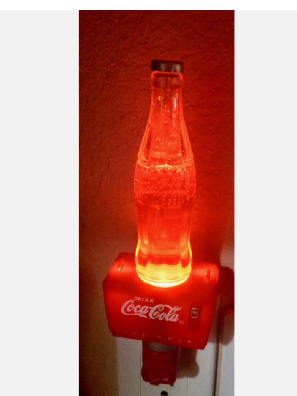 Vintage Coca-Cola Ice Chest Night Light Bottle Lamp Works Coke Collectible